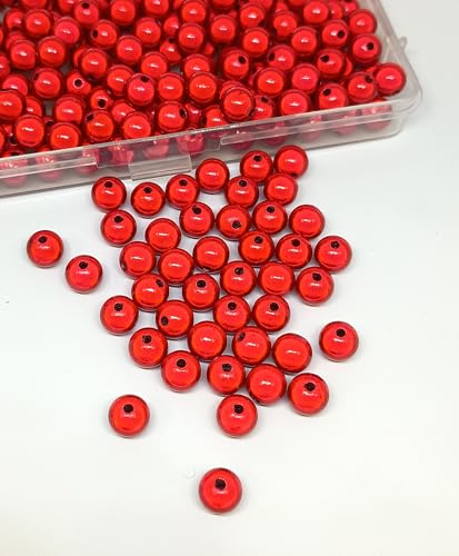 taffbeads Eine Box mit 8 mm/240 Stück runden 3D-Illusions-Acryl-Wunderperlen für DIY Handwerk Schmuckherstellung (rot) von taffbeads