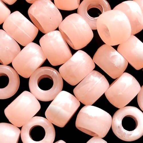 taffbeads Gut polierte Acryl-Pony-Perlen für Schmuckherstellung und Bastelarbeiten, 9 x 6 mm, 100 Stück, Rosa von taffbeads