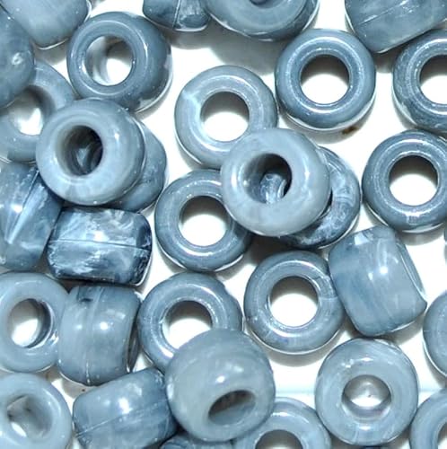 taffbeads Gut polierte Acryl-Pony-Perlen für Schmuckherstellung und Bastelarbeiten, 9 x 6 mm, Schwarz, 100 Stück von taffbeads