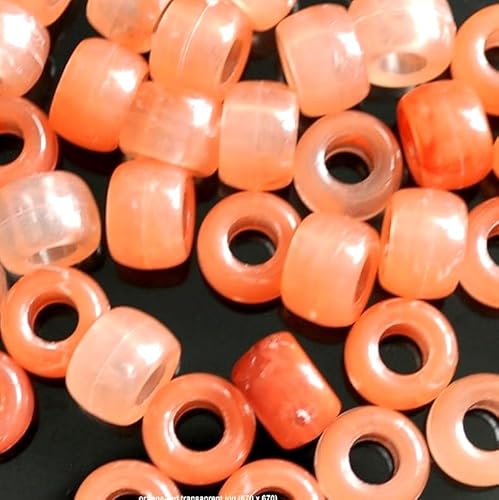 taffbeads Gut polierte Acryl-Pony-Perlen für Schmuckherstellung und Bastelarbeiten (100 Stück, rot) von taffbeads