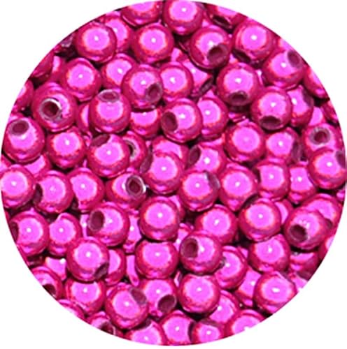 taffbeads Runde 3D-Illusionswunder-Acrylperlen, 4 mm, 100 Stück/Beutel für DIY Handwerk und Halskette, Armband, Schmuckherstellung (Deep Pink) von taffbeads