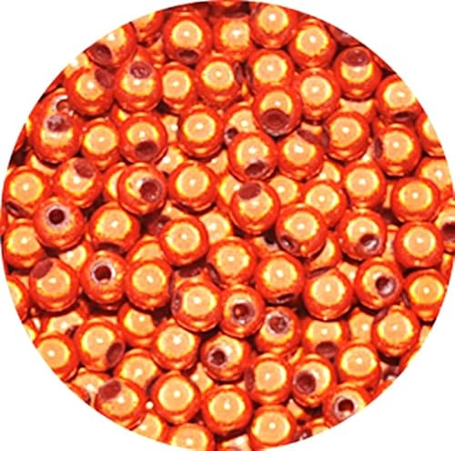taffbeads Runde 3D-Illusionswunder-Acrylperlen, 4 mm, 100 Stück/Beutel für DIY Handwerk und Halskette, Armband, Schmuckherstellung (Orange) von taffbeads