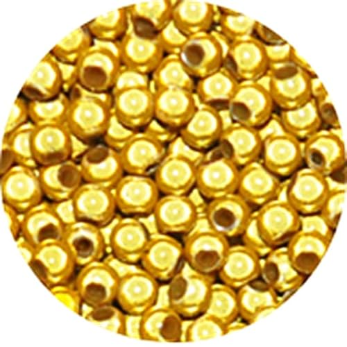 taffbeads Runde 3D-Illusionswunder-Acrylperlen, 4 mm, 100 Stück/Beutel für DIY Handwerk und Halskette, Armband, Schmuckherstellung (gelb) von taffbeads