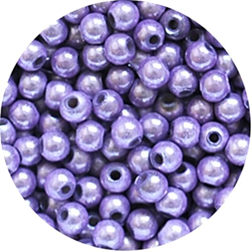 taffbeads Runde 3D-Illusionswunder-Acrylperlen, 4 mm, 100 Stück/Beutel für DIY Handwerk und Halskette, Armband, Schmuckherstellung (lila) von taffbeads