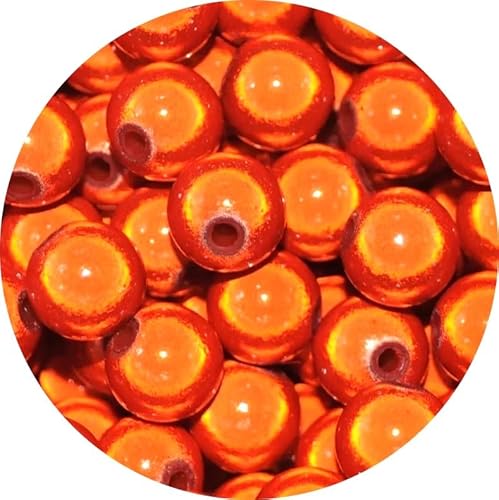 taffbeads Runde 3D-Illusionswunder-Acrylperlen, 8 mm, 40 Stück/Beutel für DIY Handwerk und Schmuckherstellung (Orange) von taffbeads