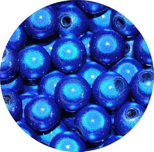 taffbeads Runde 3D-Illusionswunder-Acrylperlen, 8 mm, 40 Stück/Beutel für DIY Handwerk und Schmuckherstellung (dunkelblau) von taffbeads