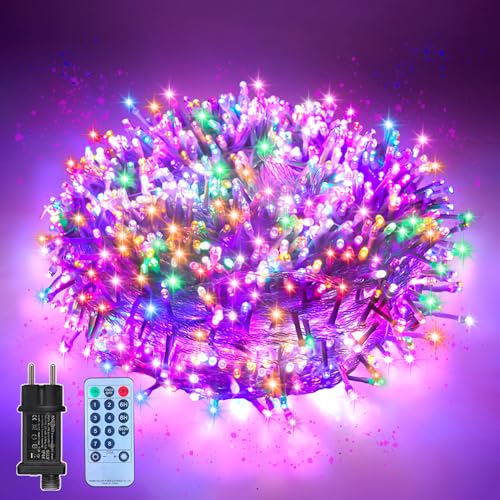Bunt LED Lichterkette 24m 200 LEDs Mit 5 Meter Stromkabel – Fernbedienung & Timer-Funktion, Für Innen & Außen, 8 Blinkmodi, Ideal Für Weihnachten, Hochzeit, Wohnzimmer & Dekoration von taiyongkang