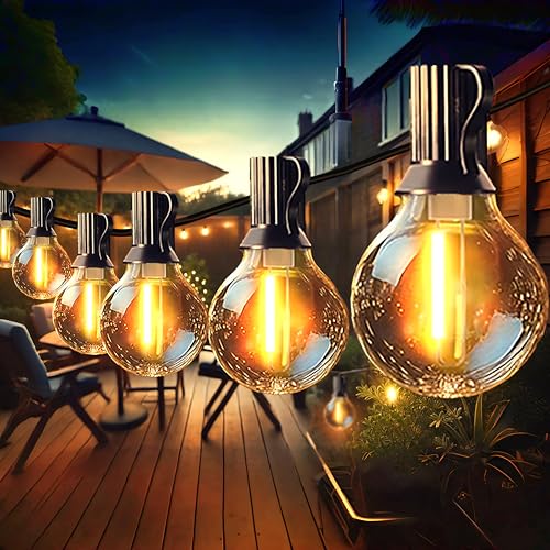 taiyongkang Party Lichterkette AußEn Strom 15M AnschließBar 30+2 GlüHbirnen Lichterkette Outdoor Strom Ip44 Garten Lichterkette Kunststoffe Lichterkette Garten Balkon Beleuchtung von taiyongkang