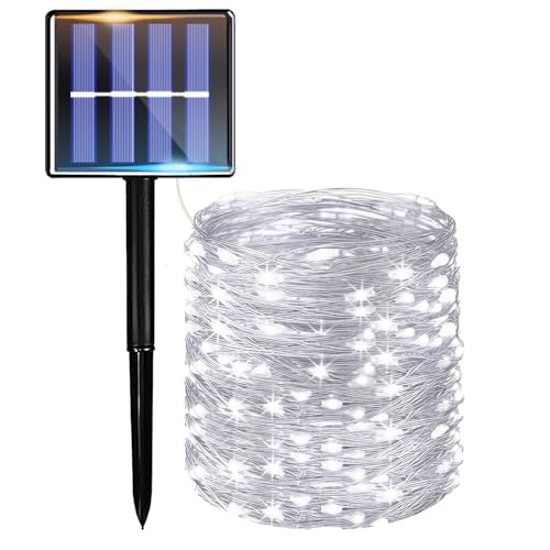 taiyongkang Solarlichterkette Outdoor 17m 150LED - LED Solar Lichterkette Außen IP65 Wasserdicht mit 8 Modi & Automatik - Solar Lights Outdoor für Garten, Terrasse, Balkon - Weiß taiyongkang Solarlichterkette Outdoor 17m 150LED - LED Solar Lichterkette Außen IP65 Wasserdicht mit 8 Modi & Automatik - Solar Lights Outdoor für Garten, Terrasse, Balkon - Weiß von taiyongkang