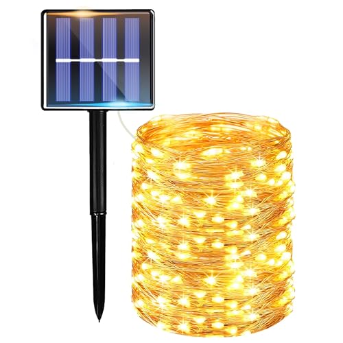 taiyongkang Solarlichterkette Outdoor 22m 200LED - LED Solar Lichterkette Außen IP65 Wasserdicht mit 8 Modi & Automatik - Solar Lights Outdoor für Garten, Terrasse, Balkon - Warmweiß von taiyongkang