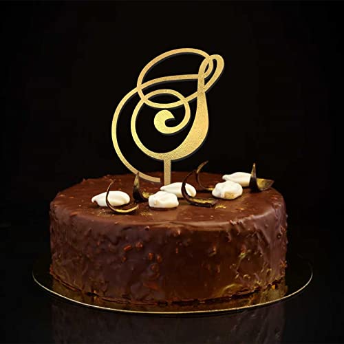 Buchstabe S Kuchen Dekoration Monogramm anfängliche Nachname Glitzer Gold für Hochzeit Verlobung Partyzubehör retro wiederverwendbare Zweige Blatt Wahl Buchstaben Design Farbe Hochzeitsgeschenke von taiyuanhangzhen