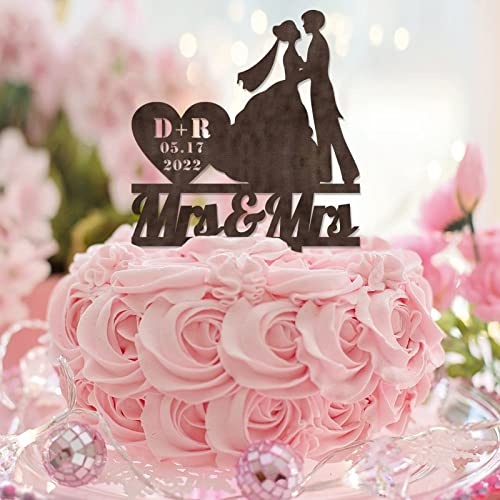Frau & Frau Hochzeitstorte Toppers Braut Und Braut Silhouette 2 Frauen Hochzeit Geburtstag Partydekorationen Anpassen Name Hochzeit Datum Frauen Hochzeitsgeschenke Holz von taiyuanhangzhen