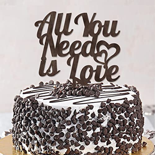 Hochzeitstortenaufsatz "All You Need Is Love Mr & Mrs", personalisierbar, für Verlobung, Braut, Party, Hochzeitsgeschenk, für Paare, aus Holz von taiyuanhangzhen