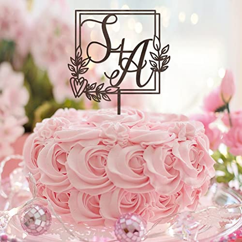 Hölzerne zwei Buchstaben Hochzeitstorte Topper Initialen Monogramm Blattrahmen persönlichen Namen des Paares für Hochzeitstag Feier Dekor Bachelorette Party Geschenke für Braut und Bräutigam Hölzerne zwei Buchstaben Hochzeitstorte Topper Initialen Monogramm Blattrahmen persönlichen Namen des Paares für Hochzeitstag Feier Dekor Bachelorette Party Geschenke für Braut und Bräutigam von taiyuanhangzhen