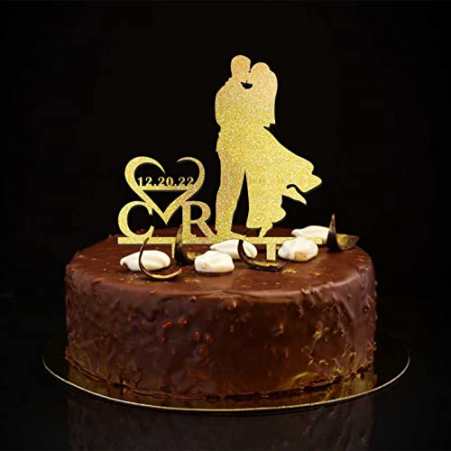 Mr & Mrs Kuchendekoration mit Familiennamen, rustikales Datum für Braut und Bräutigam für Hochzeit, Verlobung, Party, Junggesellinnenabschied, Goldenes Glitzer-Geschenk Mr & Mrs Kuchendekoration mit Familiennamen, rustikales Datum für Braut und Bräutigam für Hochzeit, Verlobung, Party, Junggesellinnenabschied, Goldenes Glitzer-Geschenk von taiyuanhangzhen