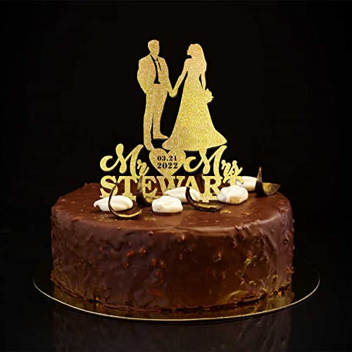 Mr & Mrs Rustikaler Hochzeitstortenaufsatz mit goldfarbenem Glitzer für Braut und Bräutigam für Hochzeitstortendekoration, Verlobung, Junggesellinnenabschiedsgeschenke Mr & Mrs Rustikaler Hochzeitstortenaufsatz mit goldfarbenem Glitzer für Braut und Bräutigam für Hochzeitstortendekoration, Verlobung, Junggesellinnenabschiedsgeschenke von taiyuanhangzhen