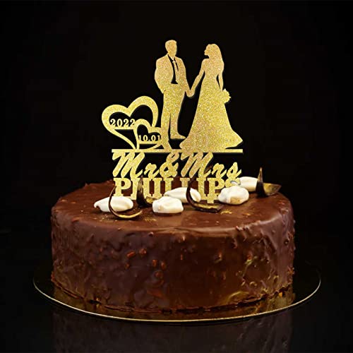 Mr & Mrs Tortendekoration Hochzeitstag Nachname Hochzeit Datum Feld Paar Dekoration für Hochzeit Verlobung Hochzeit Brautparty Geschenke Gold Mr & Mrs Tortendekoration Hochzeitstag Nachname Hochzeit Datum Feld Paar Dekoration für Hochzeit Verlobung Hochzeit Brautparty Geschenke Gold von taiyuanhangzhen