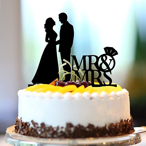 Rustikale Hochzeitstorten-Dekoration, personalisierbar, Braut- und Bräutigam-Silhouette, Brautparty, Junggesellinnenabschiedsgeschenke, schwarzes Acryl Rustikale Hochzeitstorten-Dekoration, personalisierbar, Braut- und Bräutigam-Silhouette, Brautparty, Junggesellinnenabschiedsgeschenke, schwarzes Acryl von taiyuanhangzhen