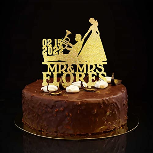 Rustikale Kuchendekoration mit Goldglitzer für Paare für Hochzeit Jahrestag Party Hochzeitsgeschenke für Paare von taiyuanhangzhen
