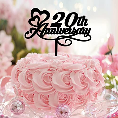 Tortenaufsatz zum 20. Hochzeitstag, romantischer 20-jähriger Hochzeitstortenaufsatz, personalisierbar, Hochzeitsgeschenke für ihn, schwarzes Acryl Tortenaufsatz zum 20. Hochzeitstag, romantischer 20-jähriger Hochzeitstortenaufsatz, personalisierbar, Hochzeitsgeschenke für ihn, schwarzes Acryl von taiyuanhangzhen
