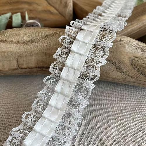 4,1 cm weißes Spitzen-Rüschenband – 9,1 m Satin-Organza-Spitzenrand Plisseeband für Handwerk, Scrapbooking, Geschenkverpackung, Bastelarbeiten, Brautsträuße, Kleid, Kopfbedeckung, Dekoration 4,1 cm weißes Spitzen-Rüschenband – 9,1 m Satin-Organza-Spitzenrand Plisseeband für Handwerk, Scrapbooking, Geschenkverpackung, Bastelarbeiten, Brautsträuße, Kleid, Kopfbedeckung, Dekoration von takemay