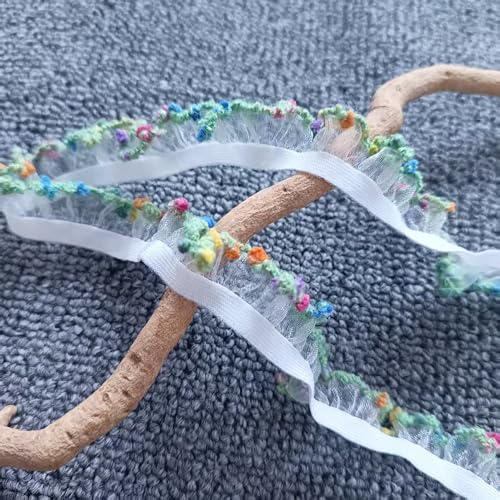 Spitzenband, Häkelstoff, Spitzenbesatz, dehnbar, elastisch, Doppel-Rüschenbänder zum Nähen, Scrapbooking, Geschenkverpackung, Basteln, 9,1 m (Blau) von takemay