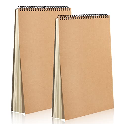 talifoca 2PCS Skizzenbuch A4, Skizzenblock Zeichenblock mit Spiralbindung, 60 Seiten/30 Blätter Blanko Skizzenbuch und Hardcover Kunstbuch für Künstler Erwachsene Kinder Bürobedarf & Schreibwaren von talifoca