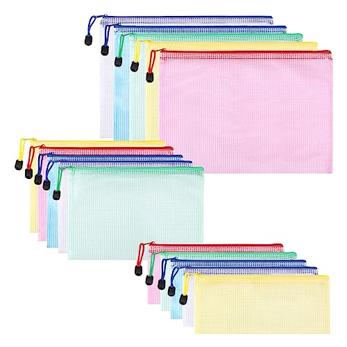 tao pipe 15 Stück Dokumententasche, A4 A5 A6 Zip Dokumentenmappe, Mesh Kunststoff Reißverschlusstasche für Datei, Papier, Dokumente, Kosmetika, 5 Farben tao pipe 15 Stück Dokumententasche, A4 A5 A6 Zip Dokumentenmappe, Mesh Kunststoff Reißverschlusstasche für Datei, Papier, Dokumente, Kosmetika, 5 Farben von tao pipe