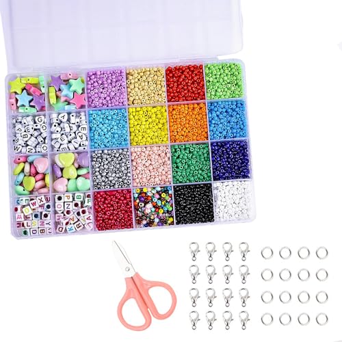 Perlen FüR ArmbäNder, 2400 Stück 3mm Perlen Set Schmuck Runde Perlenset Bunte Perlen Set füR Schmuckherstellung DIY ArmbäNder Halsketten Handwerk Glasperlen Erwachsene Mit Buchstabenperlen Perlen FüR ArmbäNder, 2400 Stück 3mm Perlen Set Schmuck Runde Perlenset Bunte Perlen Set füR Schmuckherstellung DIY ArmbäNder Halsketten Handwerk Glasperlen Erwachsene Mit Buchstabenperlen von taobosec