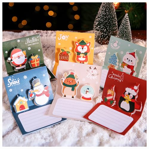 Weihnachtskarten, 6er-Pack Weihnachtskarten Set Weihnachtskarte 3d Karte Gefaltet Christmas Cards Weihnachtskarte Lustig Weihnachtskarte Mit Umschlag Weihnachtspostkarten Klappkarten von taobosec