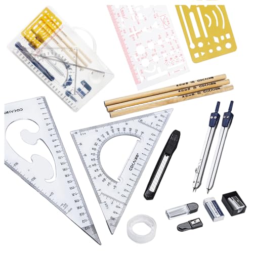Zirkel Set, 18 StüCk Geometrieset Praktisches Mathematik Set Inklusive Zirkel Bleistiftmine Radiergummi Lineal Usw. Klare Aufbewahrungsbox Ist Enthalten Ideal Als Geometrie Set FüR Die Schule Zirkel Set, 18 StüCk Geometrieset Praktisches Mathematik Set Inklusive Zirkel Bleistiftmine Radiergummi Lineal Usw. Klare Aufbewahrungsbox Ist Enthalten Ideal Als Geometrie Set FüR Die Schule von taobosec