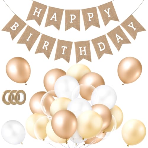 taonganui Luftballons Beige Set, 60 Stück 12 Zoll Champagner Gold Weiß Beige Klare Luftballons mit Geburtstags Banner für Boho Hochzeit,Geburtstag,Baby Shower,Party Dekoration taonganui Luftballons Beige Set, 60 Stück 12 Zoll Champagner Gold Weiß Beige Klare Luftballons mit Geburtstags Banner für Boho Hochzeit,Geburtstag,Baby Shower,Party Dekoration von taonganui