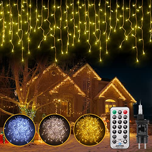LED Fairy Lights for Indoor Outdoor Use, 528 LEDs 15 m 11 Modes Fairy Lights, IP44 Copper Wire Lights for Party Wedding Garden Christmas Room Patio Curtain with Plug Remote Control 3 Timers (15 m) von targetone