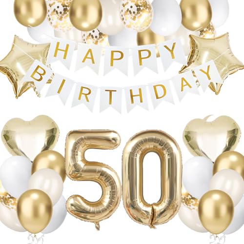50 Geburtstagsdeko Gold, Folienballon 50 Happy Birthday Banner Hellgold Stern Herz Luftballons Sandweiß Gold Geburtstag Deko Konfetti Balloons fü Jahre Männer Frauen 50 Geburtstagsdeko Gold, Folienballon 50 Happy Birthday Banner Hellgold Stern Herz Luftballons Sandweiß Gold Geburtstag Deko Konfetti Balloons fü Jahre Männer Frauen von tarumedo