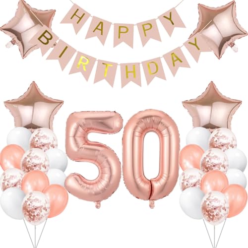 50 Jahr Geburtstag Roségold, Geburtstagsdeko 50 Jahr Luftballon 50. Folienballon Zahl 50 Happy Birthday Banner Konfetti Balloon Ballon 50 Deko zum Geburtstag Frauen Mädchen 50 Jahr Geburtstag Roségold, Geburtstagsdeko 50 Jahr Luftballon 50. Folienballon Zahl 50 Happy Birthday Banner Konfetti Balloon Ballon 50 Deko zum Geburtstag Frauen Mädchen von tarumedo