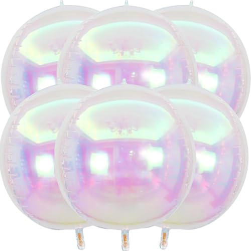 6 Stück Irisierend Luftballons, 22 Zoll Groß 4D Rund Schillernde Folienballons Helium Folie Ballons für Geburtstags Baby Shower Hochzeits Karneval Party Dekoration 6 Stück Irisierend Luftballons, 22 Zoll Groß 4D Rund Schillernde Folienballons Helium Folie Ballons für Geburtstags Baby Shower Hochzeits Karneval Party Dekoration von tarumedo