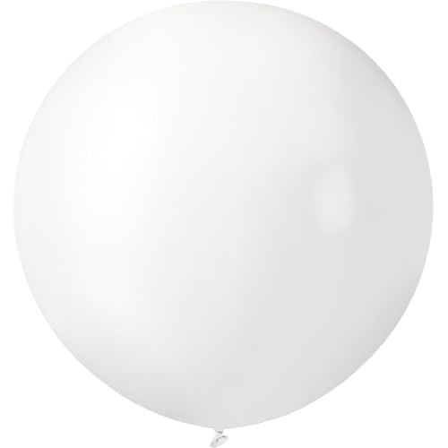6 Stück Riesen Luftballons Schwarz, 36 Zoll Grosse Ballons Schwarzer XXL Riesenluftballon Latex Riesige Ballon Groß Luftballons Runde Balloons für Hochzeit Geburtstag Event Karnevals Deko (Weiß) von tarumedo