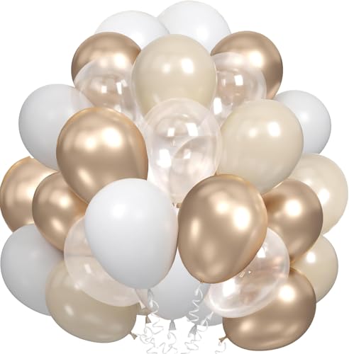 60 Stück Beige Weiß Luftballons, 12 Zoll Sandweiß Klar Helium Ballon Metallic Champagner Gold Ballons Nude Latex Balloon für Boho Geburtstag Hochzeit Frauen Abschluss Party Baby Shower 60 Stück Beige Weiß Luftballons, 12 Zoll Sandweiß Klar Helium Ballon Metallic Champagner Gold Ballons Nude Latex Balloon für Boho Geburtstag Hochzeit Frauen Abschluss Party Baby Shower von tarumedo