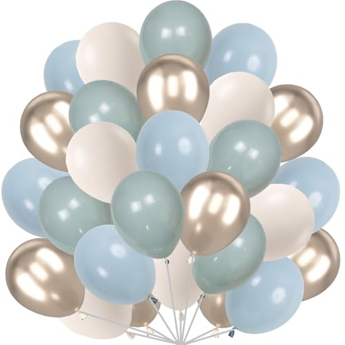 60 Stück Blau Sandweiß Luftballons, 12 Zoll Metallic Champagner Gold Ballons Blaue Helium Balloons für Boho Geburtstag Hochzeit Frauen Abschluss Junge Baby Shower 60 Stück Blau Sandweiß Luftballons, 12 Zoll Metallic Champagner Gold Ballons Blaue Helium Balloons für Boho Geburtstag Hochzeit Frauen Abschluss Junge Baby Shower von tarumedo