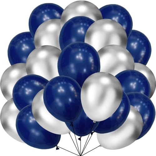 60 Stück Luftballons Marineblau Silber, 12 Zoll Helium Luftballons Metallic Silber Navy Blauz Latex Ballons Partyballon fur Geburtstag Hochzeit Jahrestag Abschlussfeier Babydusche Party Deko 60 Stück Luftballons Marineblau Silber, 12 Zoll Helium Luftballons Metallic Silber Navy Blauz Latex Ballons Partyballon fur Geburtstag Hochzeit Jahrestag Abschlussfeier Babydusche Party Deko von tarumedo