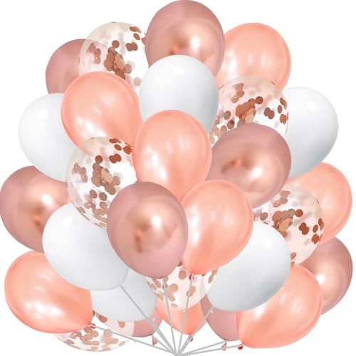 60 Stück Luftballons Rosegold, Helium Weiß Ballons Rosegold Matellic Balloons Konfetti Luftballon für Hochzeit Kinder Geburtstag Taufe Party Dekoration 60 Stück Luftballons Rosegold, Helium Weiß Ballons Rosegold Matellic Balloons Konfetti Luftballon für Hochzeit Kinder Geburtstag Taufe Party Dekoration von tarumedo
