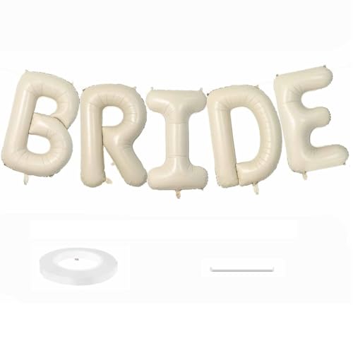 BRIDE Luftballon, 16 Zoll Creme Bride Ballons Cremeweiß Bride Buchstaben Folienballon für Bachelorette Party Hochzeit Deko BRIDE Luftballon, 16 Zoll Creme Bride Ballons Cremeweiß Bride Buchstaben Folienballon für Bachelorette Party Hochzeit Deko von tarumedo