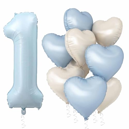 Folienballon Zahl 1 Blau, 40 Zoll Baby Blau 1 Zahlenballon with Herz Ballon Creme Heliumfolie Luftballons Pastel Blue Balloons für Junge 1st Geburtstags Party Baby Shower Deko Folienballon Zahl 1 Blau, 40 Zoll Baby Blau 1 Zahlenballon with Herz Ballon Creme Heliumfolie Luftballons Pastel Blue Balloons für Junge 1st Geburtstags Party Baby Shower Deko von tarumedo