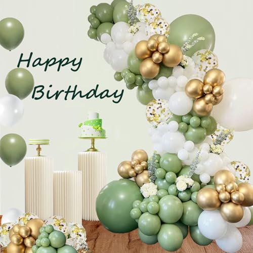 Grün Gold Ballons Girlande, 138 Stück Luftballons Girlande Salbei Grün Golden Matellic Balloons Sage Green Weiß Latex Ballon für Hochzeit Geburtstag Baby Shower Verlobung Party Dekoration Grün Gold Ballons Girlande, 138 Stück Luftballons Girlande Salbei Grün Golden Matellic Balloons Sage Green Weiß Latex Ballon für Hochzeit Geburtstag Baby Shower Verlobung Party Dekoration von tarumedo