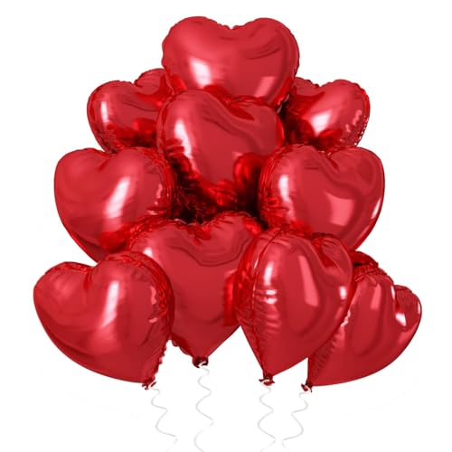Herz Folienballon Rot, 10 Stück 18 Zoll Rot Herz Folien Luftballons Heliumfolie Herzförmige Ballons für Geburtstag Babyparty Hochzeit Verlobung Valentinstag Dekorationen Herz Folienballon Rot, 10 Stück 18 Zoll Rot Herz Folien Luftballons Heliumfolie Herzförmige Ballons für Geburtstag Babyparty Hochzeit Verlobung Valentinstag Dekorationen von tarumedo