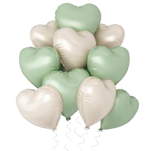 Herz Folienballon Weiß Creme, 10 Stück 18 Zoll Beige Herz Folien Luftballons Heliumfolie Herzförmige Ballons für Geburtstag Babyparty Hochzeit Verlobung Valentinstag Dekorationen (creme salbeigrün) Herz Folienballon Weiß Creme, 10 Stück 18 Zoll Beige Herz Folien Luftballons Heliumfolie Herzförmige Ballons für Geburtstag Babyparty Hochzeit Verlobung Valentinstag Dekorationen (creme salbeigrün) von tarumedo