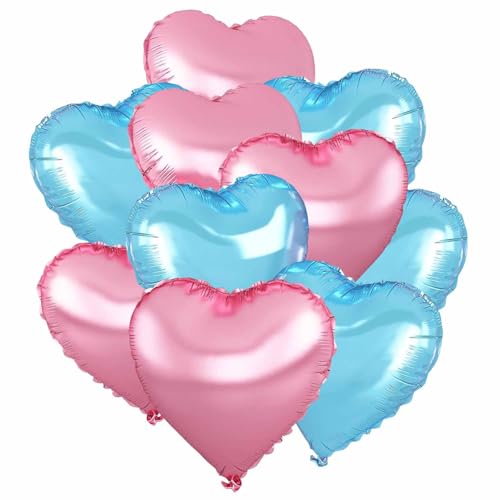 Herz Folienballons, 10 Stück Herz Helium Luftballons Heliumballon Herzen Rosa Blau Herzluftballons Herzform Folienluftballon Herzballons für Geburtstag Hochzeit Brautdusche Valentinstag Herz Folienballons, 10 Stück Herz Helium Luftballons Heliumballon Herzen Rosa Blau Herzluftballons Herzform Folienluftballon Herzballons für Geburtstag Hochzeit Brautdusche Valentinstag von tarumedo