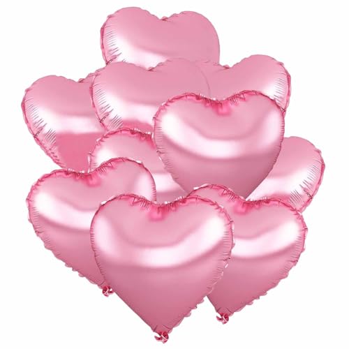 Herz Folienballons, 10 Stück Rosa Herz Helium Luftballons Heliumballon Herzen Pink Herzluftballons Herzform Folienluftballon Herzballons für Geburtstag Hochzeit Brautdusche Valentinstag Herz Folienballons, 10 Stück Rosa Herz Helium Luftballons Heliumballon Herzen Pink Herzluftballons Herzform Folienluftballon Herzballons für Geburtstag Hochzeit Brautdusche Valentinstag von tarumedo