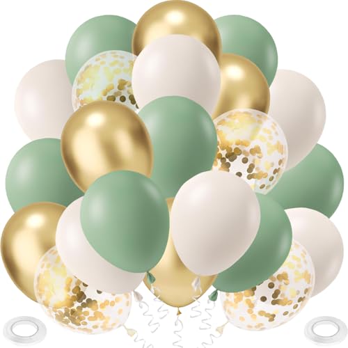 Luftballons Grün Sandweiß, 60 Stück Salbeigrün Gold Luftballon Grün Weiß Metallic Gold Helium Ballon Konfetti Latex Ballons für Taufe Geburtstag Hochzeit Baby Shower Party Luftballons Grün Sandweiß, 60 Stück Salbeigrün Gold Luftballon Grün Weiß Metallic Gold Helium Ballon Konfetti Latex Ballons für Taufe Geburtstag Hochzeit Baby Shower Party von tarumedo