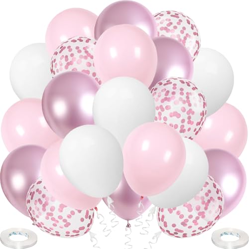 Luftballons Hellrosa Weiß, 60 Stück Rosa Luftballon Mattweiß Metallic Pink Helium Ballon Konfetti Latex Ballons für Taufe Geburtstag Hochzeit Baby Shower Party Luftballons Hellrosa Weiß, 60 Stück Rosa Luftballon Mattweiß Metallic Pink Helium Ballon Konfetti Latex Ballons für Taufe Geburtstag Hochzeit Baby Shower Party von tarumedo